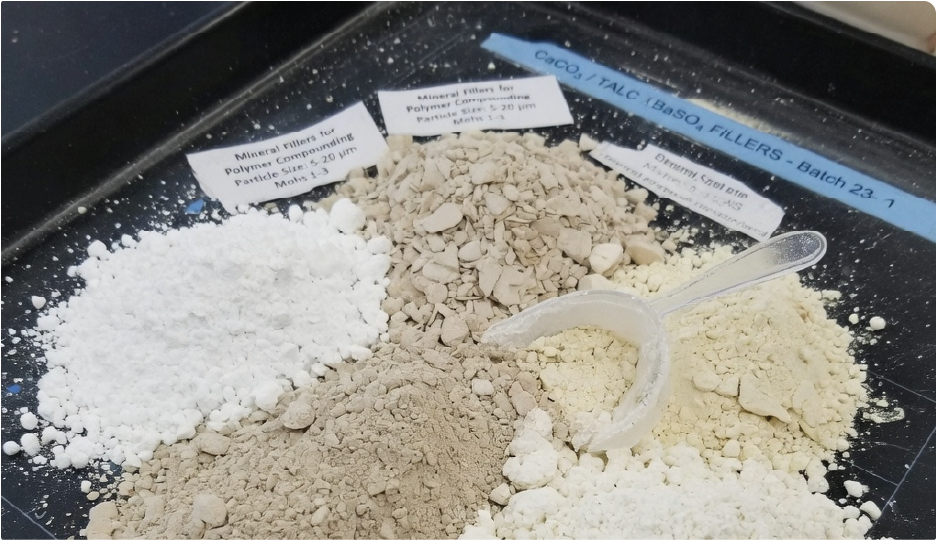 Mineral filler samples.